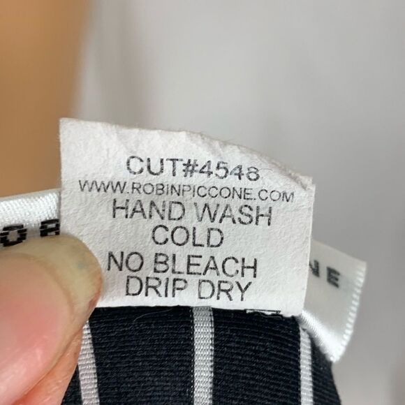 Robin Piccone Side Button Striped Halter Tankini S - Picture 8 of 8